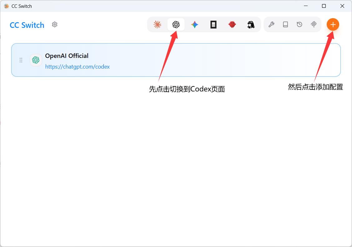 CC Switch項目配置卡截圖